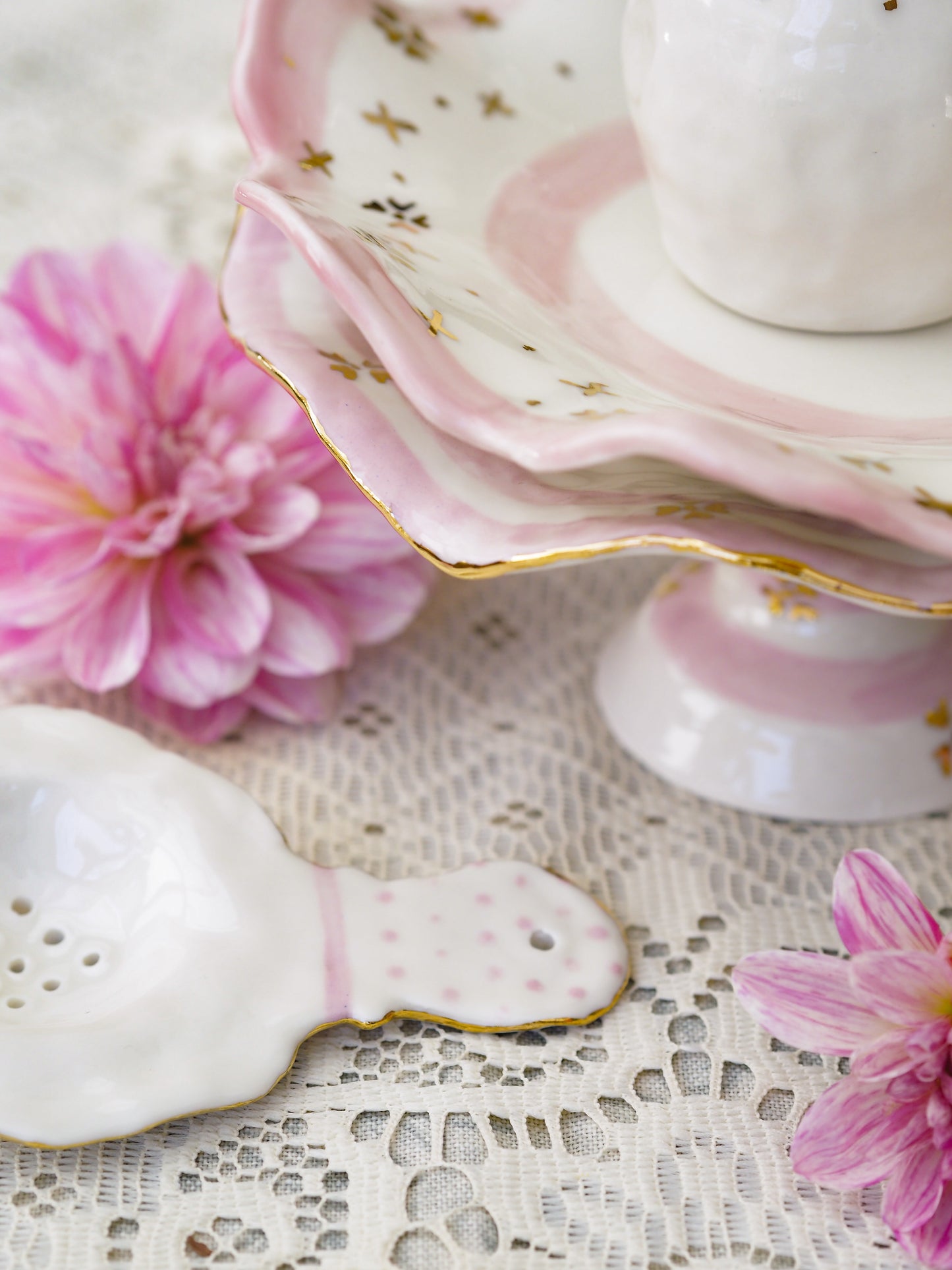 Tea Strainer With Polka Dots