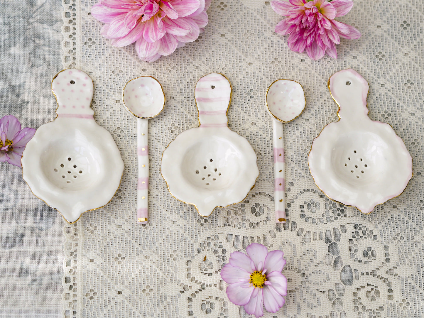 Tea Strainer With Polka Dots