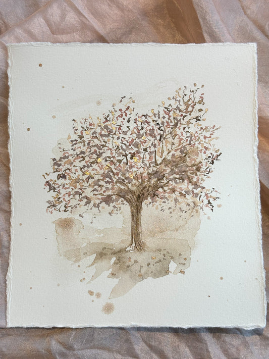 Golden Tree Watercolour