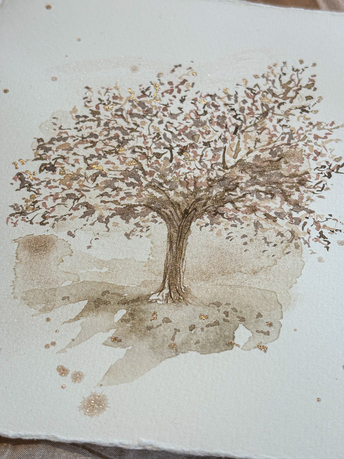 Golden Tree Watercolour