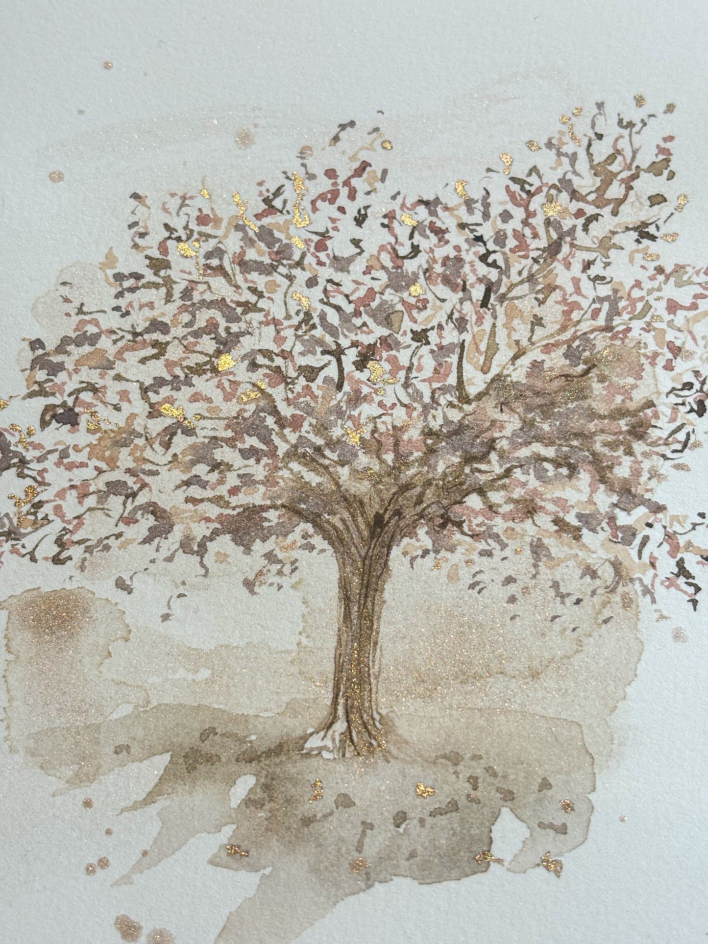 Golden Tree Watercolour